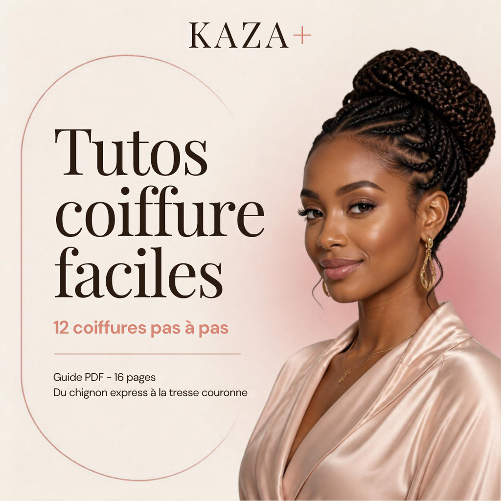 Couverture du guide Tutos coiffure faciles KAZA+ – 12 coiffures pas à pas